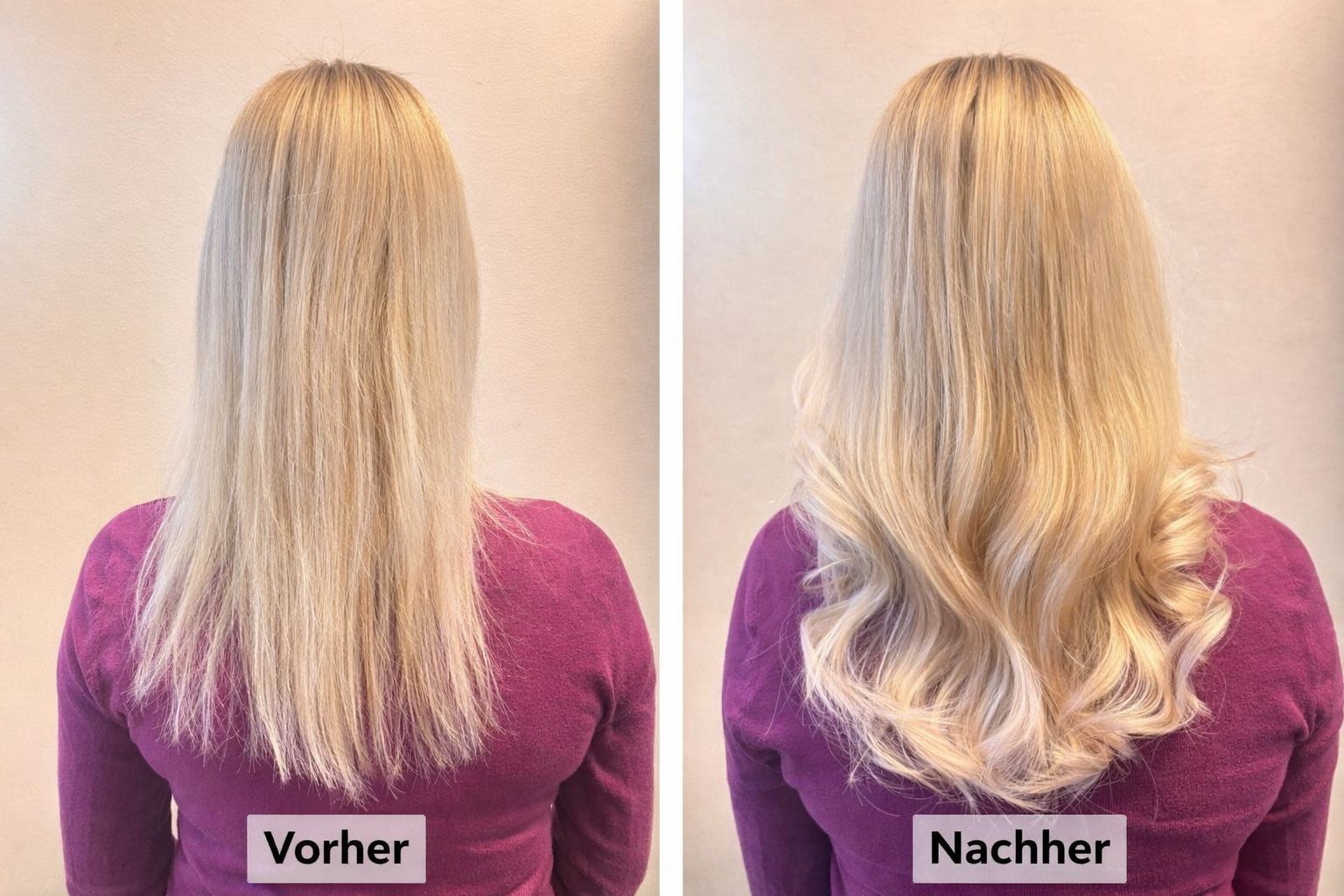 Vorher/Nachher Haarverlängerung 2