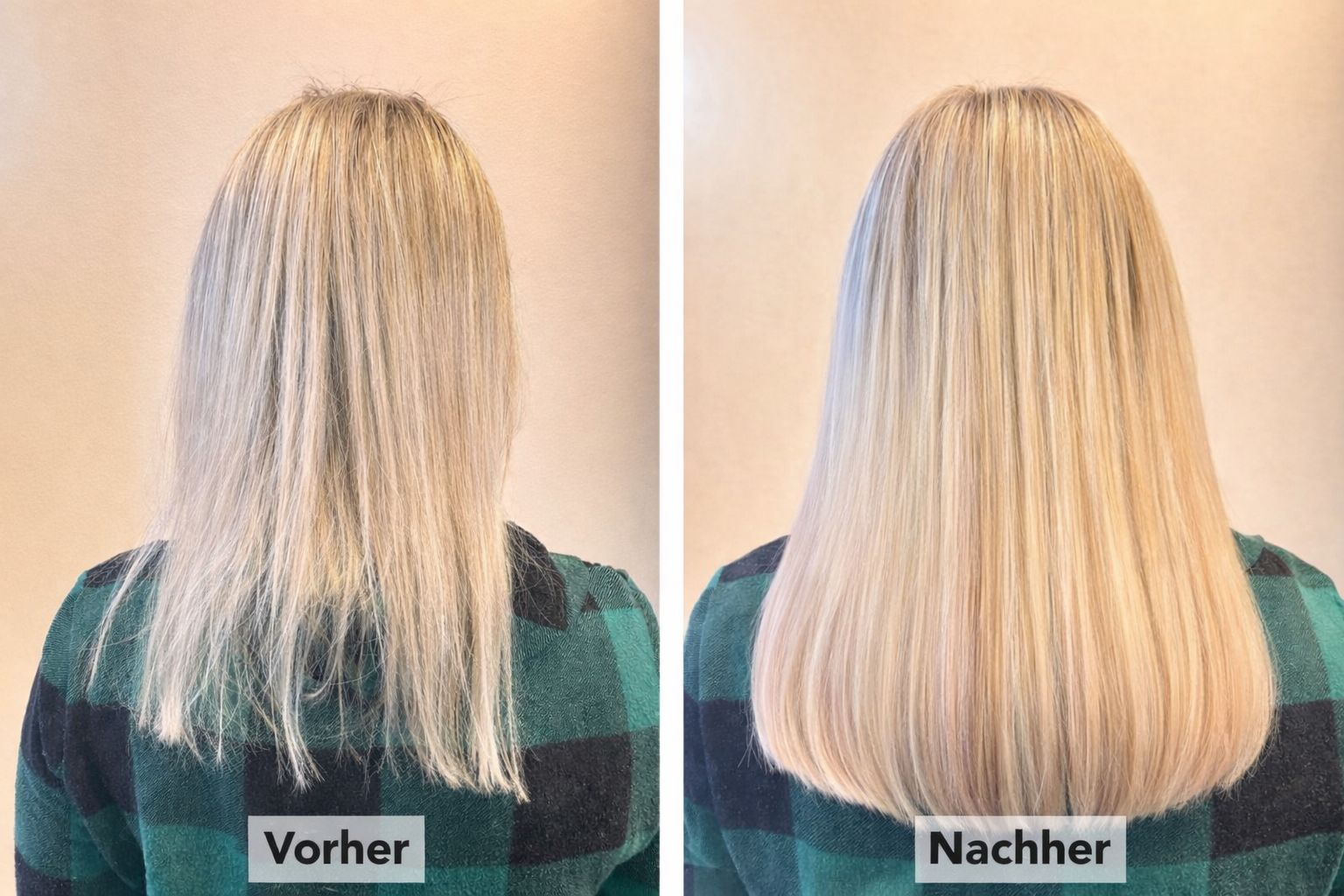 Vorher/Nachher Haarverlängerung 3
